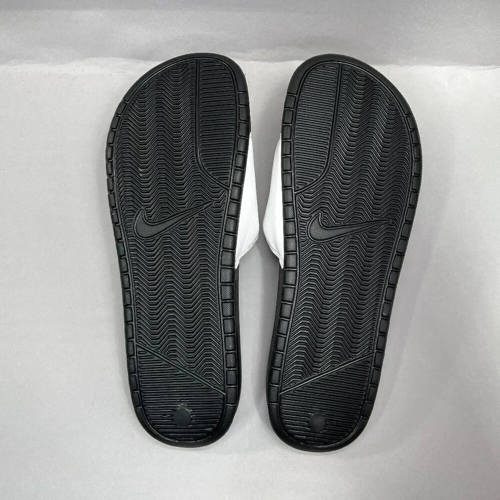 Nike Benassi Sandals Men's 14‎ Black White Just Do It Athletic Slide Flip Flops